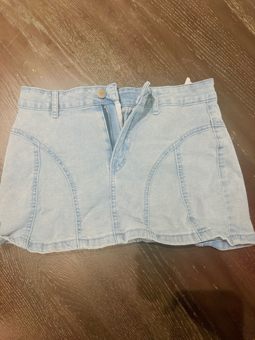 Light Blue Denim Mini Skirt